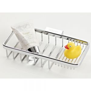 Roman Showers Chrome Rectangular Stepped Shower Basket