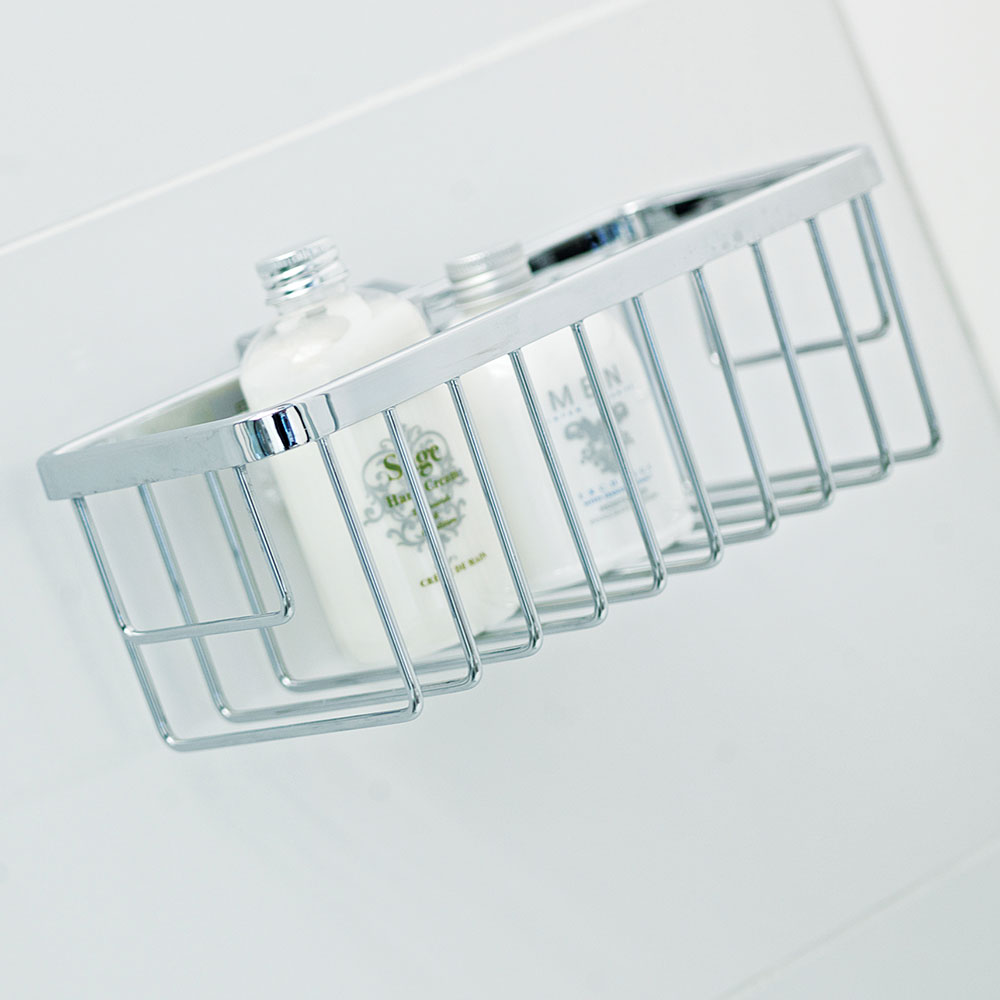Roman Showers Chrome Large Rectangular Shower Basket RSB06