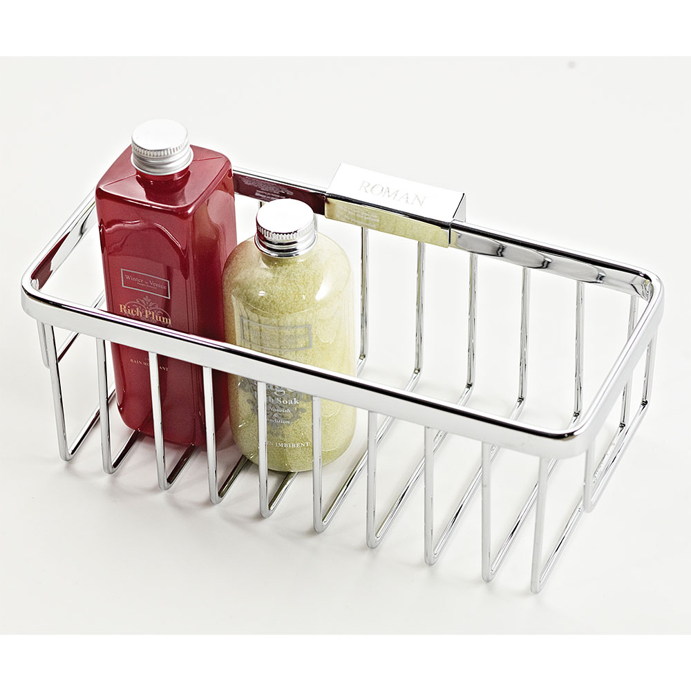 Roman Showers Chrome Large Rectangular Shower Basket RSB06