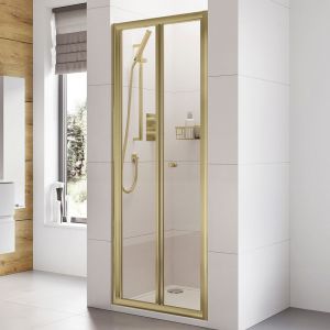 Roman Showers Haven 6 Brushed Brass Bi Fold Shower Door 1000mm