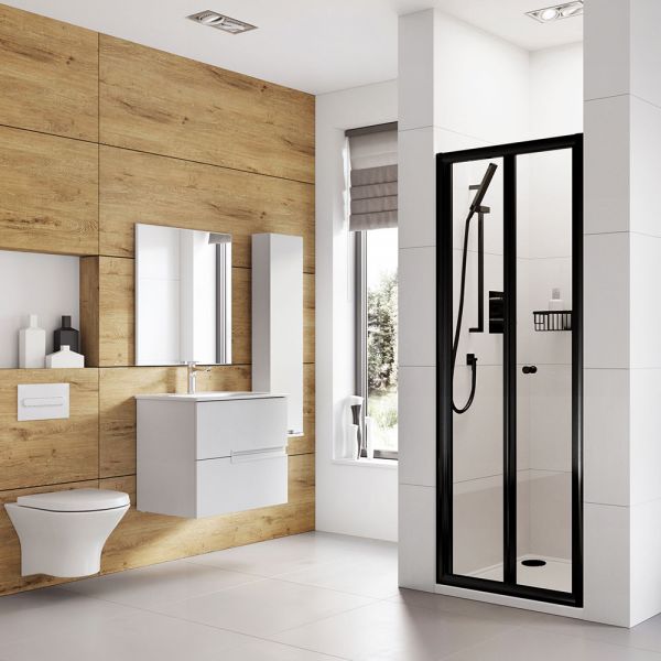 Roman Showers Haven 6 Black Bi Fold Shower Door 800mm #2