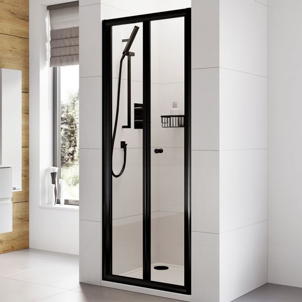 Roman Showers Haven 6 Black Bi Fold Shower Door 800mm