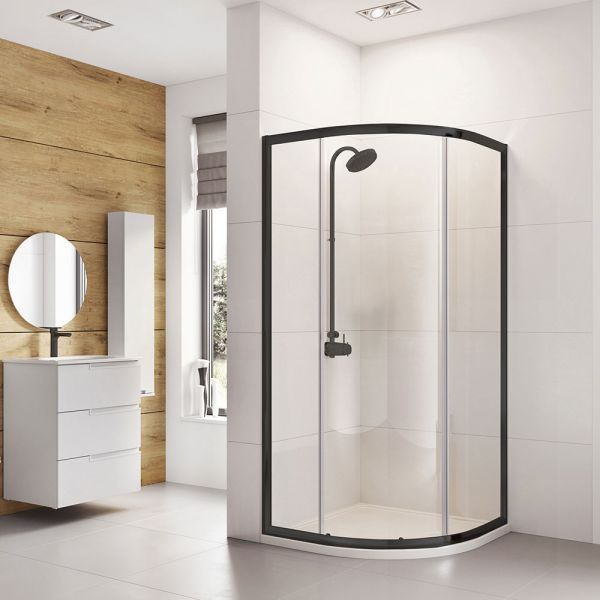 Roman Showers Haven 8 Black One Door Quadrant Enclosure 900 x 900mm #2