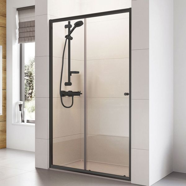 Roman Showers Haven 6 Black Sliding Shower Door 1100mm #3