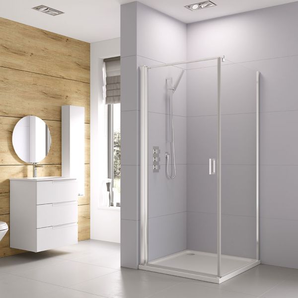 Roman Showers Haven 6 Chrome Frameless Pivot Shower Door 800mm #2