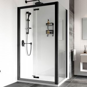 Roman Showers Haven 8 Black Bi Fold Shower Door 1000mm