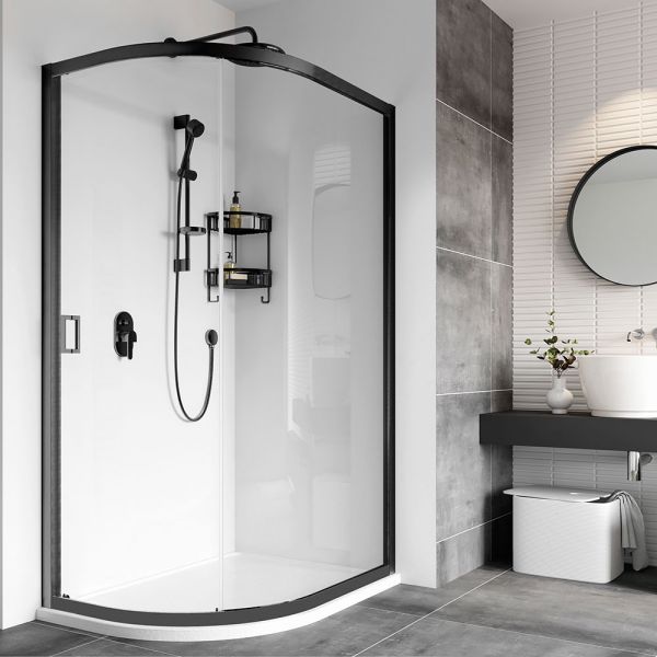 Roman Showers Haven 8 Black One Door Offset Quadrant Enclosure 1000 x 800mm #2