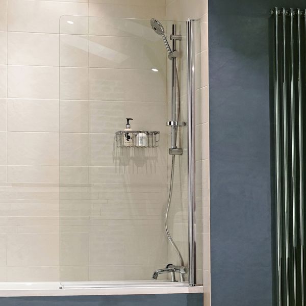 Roman Showers Haven 8 Frameless Hinged Bath Screen 1500 x 835mm