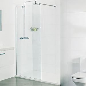 Roman Showers Select 10mm Chrome Walk In Wetroom Shower Panel 1100mm Wide