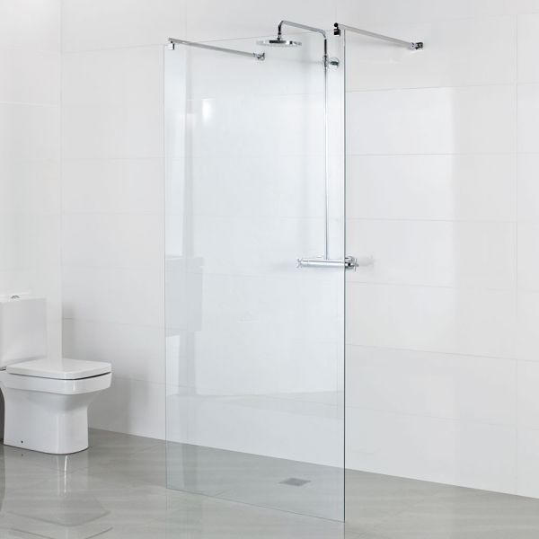 Roman Showers Select 8mm Chrome Double Entry Wetroom Shower Panel 1400mm Wide