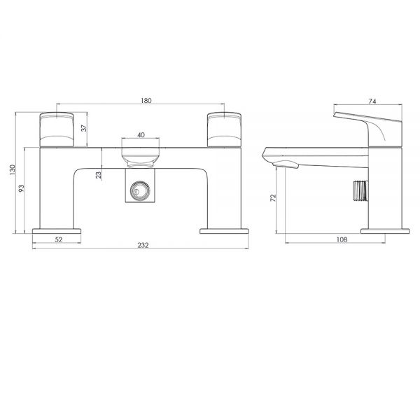 Roper Rhodes Clear Chrome Bath Shower Mixer Tap #2