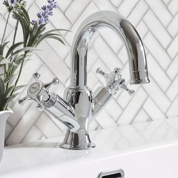 Roper Rhodes Cranborne Chrome Mono Basin Mixer Tap with Click Waste #3