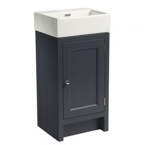 Roper Rhodes Hampton Slate Grey 400 Floor Standing Cloakroom Unit and Basin