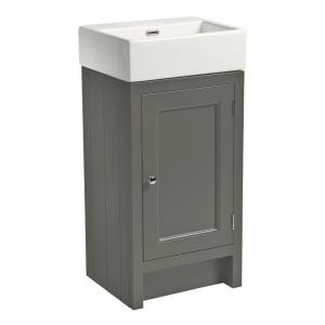 Roper Rhodes Hampton Pewter 400 Floor Standing Cloakroom Unit and Basin