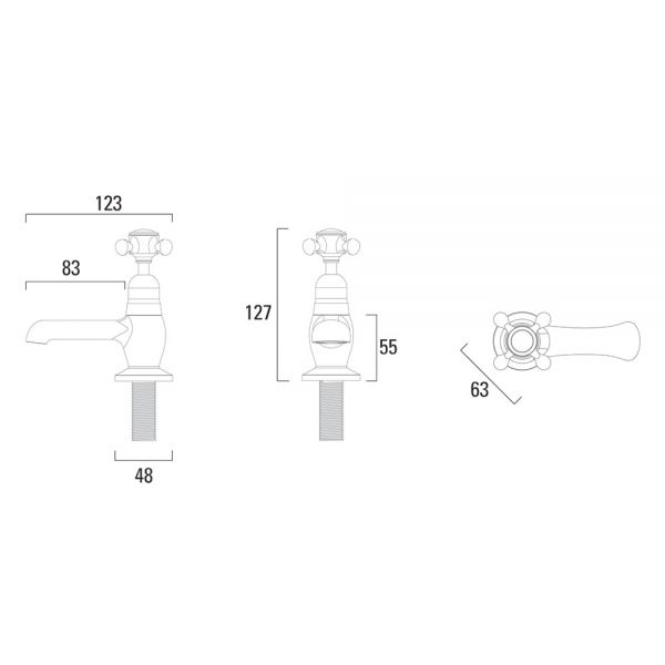 Roper Rhodes Henley Chrome Basin Pillar Taps #2