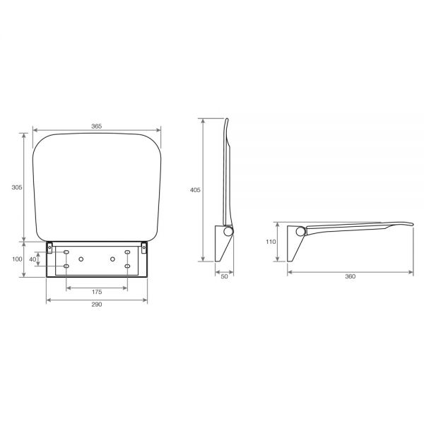 Roper Rhodes Lux White Folding Shower Seat 8030 #4