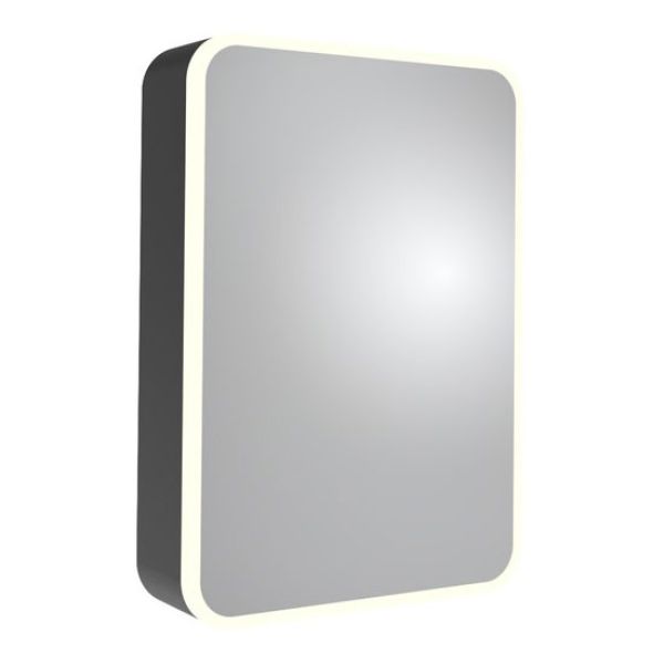 Roper Rhodes System Black 500 x 700mm Illuminated Single Door Bathroom Cabinet