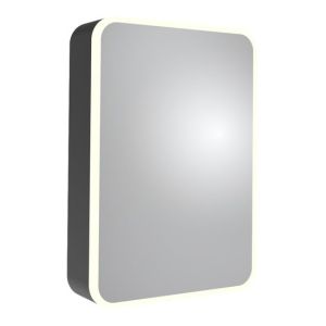 Roper Rhodes System Black 500 x 700mm Illuminated Single Door Bathroom Cabinet
