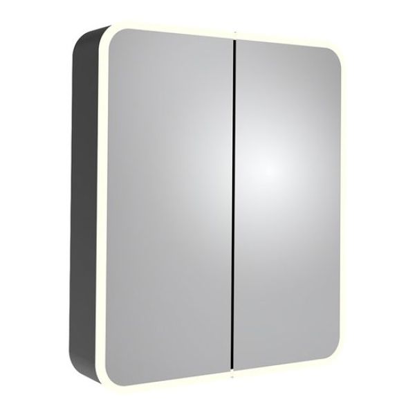 Roper Rhodes System Black 600 x 700mm Illuminated Double Door Bathroom Cabinet