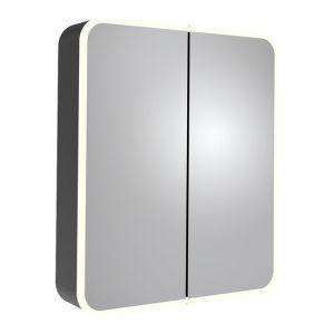 Roper Rhodes System Black 600 x 700mm Illuminated Double Door Bathroom Cabinet