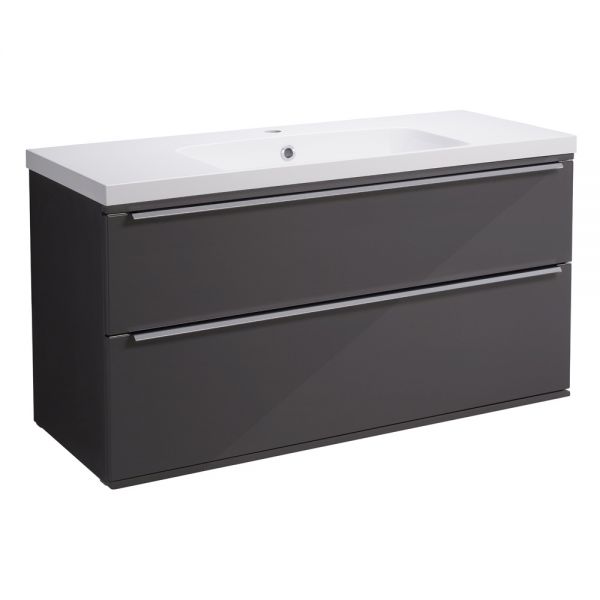 Roper Rhodes Scheme Gloss Dark Clay 1000mm Wall Mounted Unit and Isocast Basin