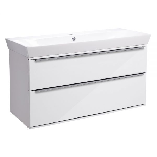 Roper Rhodes Scheme Gloss White 1000mm Wall Mounted Unit and Ceramic Basin