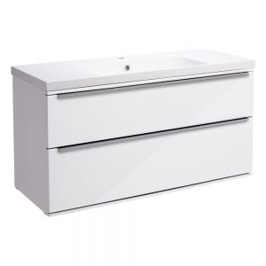 Roper Rhodes Scheme Gloss White 1000mm Wall Mounted Unit and Isocast Basin
