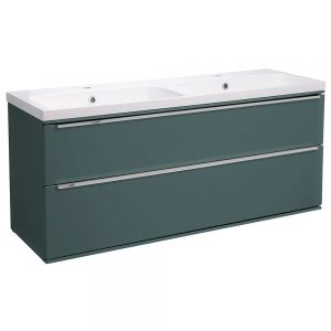 Roper Rhodes Scheme Juniper Green 1200mm Wall Mounted Unit and Isocast Double Basin