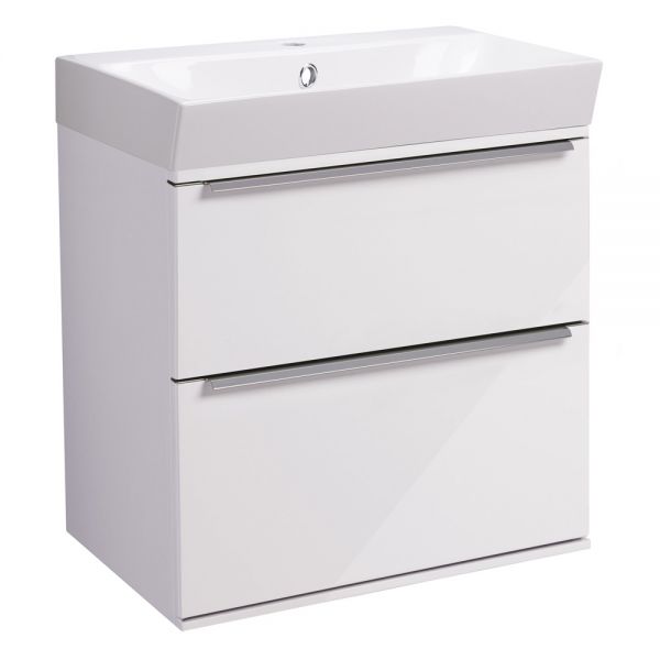 Roper Rhodes Scheme Gloss White 500mm Wall Mounted Unit and Ceramic Basin