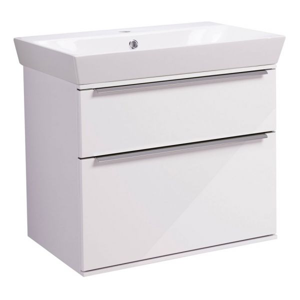 Roper Rhodes Scheme Gloss White 600mm Wall Mounted Unit and Ceramic Basin
