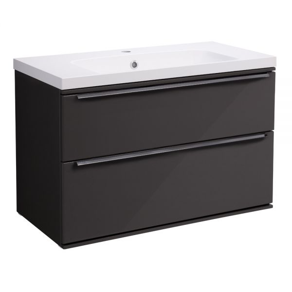 Roper Rhodes Scheme Gloss Dark Clay 800mm Wall Mounted Unit and Isocast Basin
