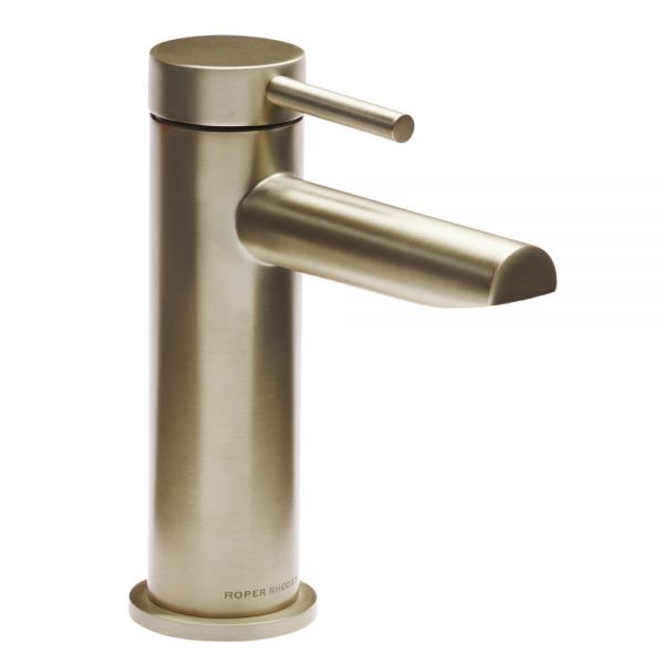 Roper Rhodes Storm Nova Brushed Brass Mono Basin Mixer Tap with Waste