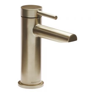 Roper Rhodes Storm Nova Brushed Brass Mono Basin Mixer Tap with Waste