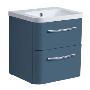 Roper Rhodes System Derwent Blue 500mm Wall Mounted Unit and Isocast Basin