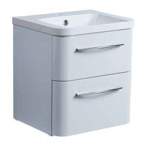 Roper Rhodes System Gloss Light Grey 500mm Wall Mounted Unit and Isocast Basin