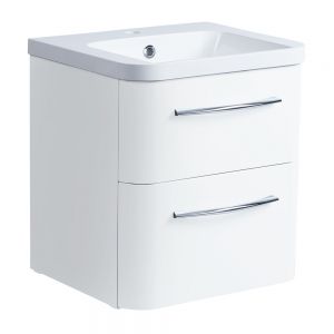 Roper Rhodes System Gloss White 500mm Wall Mounted Unit and Isocast Basin