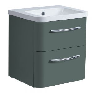 Roper Rhodes System Juniper Green 500mm Wall Mounted Unit and Isocast Basin