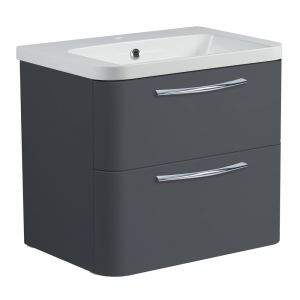 Roper Rhodes System Gloss Dark Clay 600mm Wall Mounted Unit and Ceramic Basin