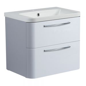 Roper Rhodes System Gloss Light Grey 600mm Wall Mounted Unit and Ceramic Basin
