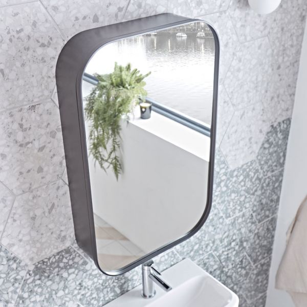 Roper Rhodes Theory 450 x 700mm Black Mirrored Bathroom Cabinet #2