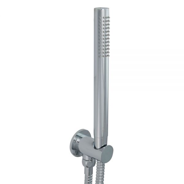 JTP Florence Chrome Round Shower Kit with Wall Outlet, Handset and Hose
