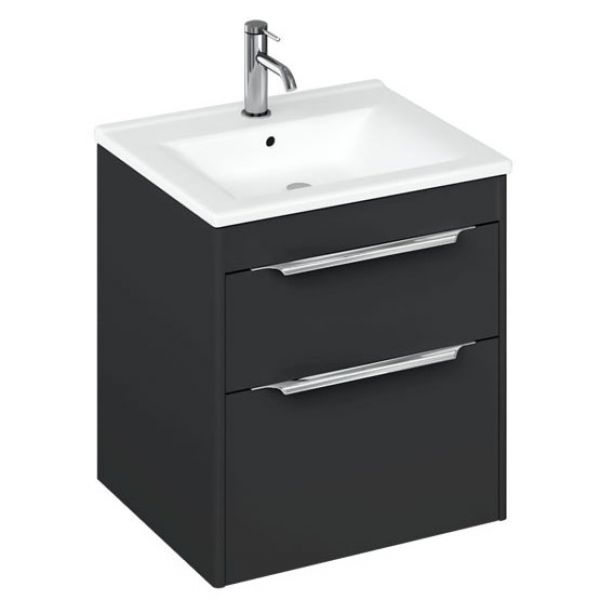 Britton Shoreditch 550mm Matt Grey Wall Hung Double Drawer Vanity Unit and Basin