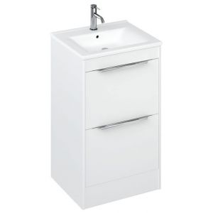 Britton Shoreditch 550mm Matt White Floorstanding Vanity Unit and Basin