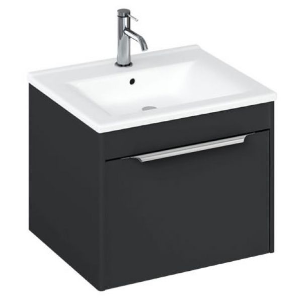 Britton Shoreditch 550mm Matt Grey Wall Hung Single Drawer Vanity Unit and Basin