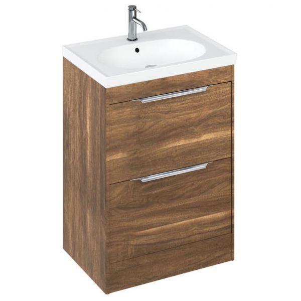 Britton Shoreditch 650mm Caramel Floorstanding Vanity Unit and Round Basin