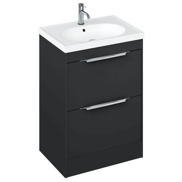 Britton Shoreditch 650mm Matt Grey Floorstanding Vanity Unit and Round Basin