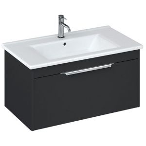 Britton Shoreditch 850mm Matt Grey Wall Hung Single Drawer Vanity Unit and Square Basin