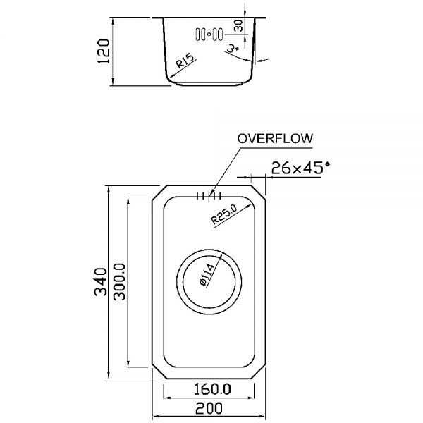 Clearwater Salsa 0.5 Half Bowl Undermount Stainless Steel Kitchen Sink 200 x 340 #2