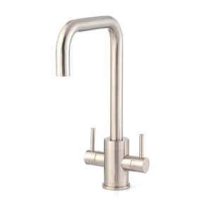 Clearwater Savita Twin Lever Brushed Nickel Monobloc Kitchen Sink Mixer Tap