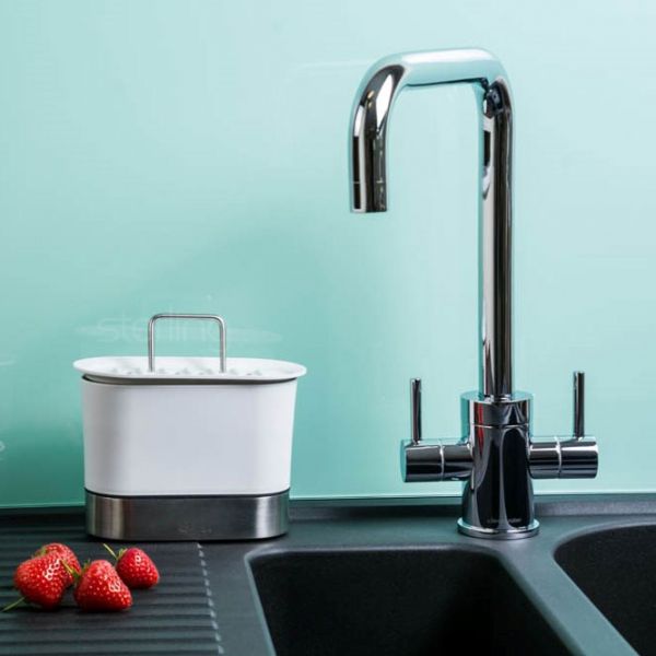 Clearwater Savita Twin Lever Chrome Monobloc Kitchen Sink Mixer Tap #2